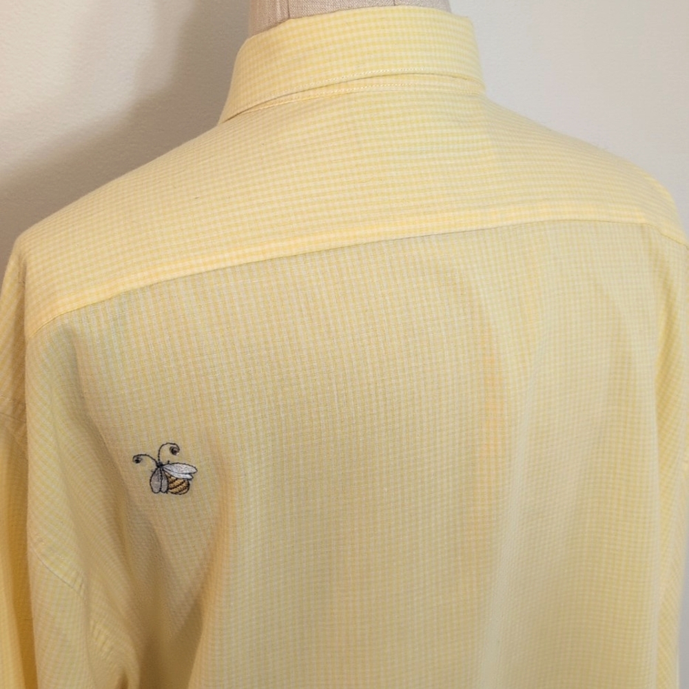 Vintage Gingham button up embroidered ladybugs, flowers, bees, dragonflies. PXL. - Picture 6 of 11